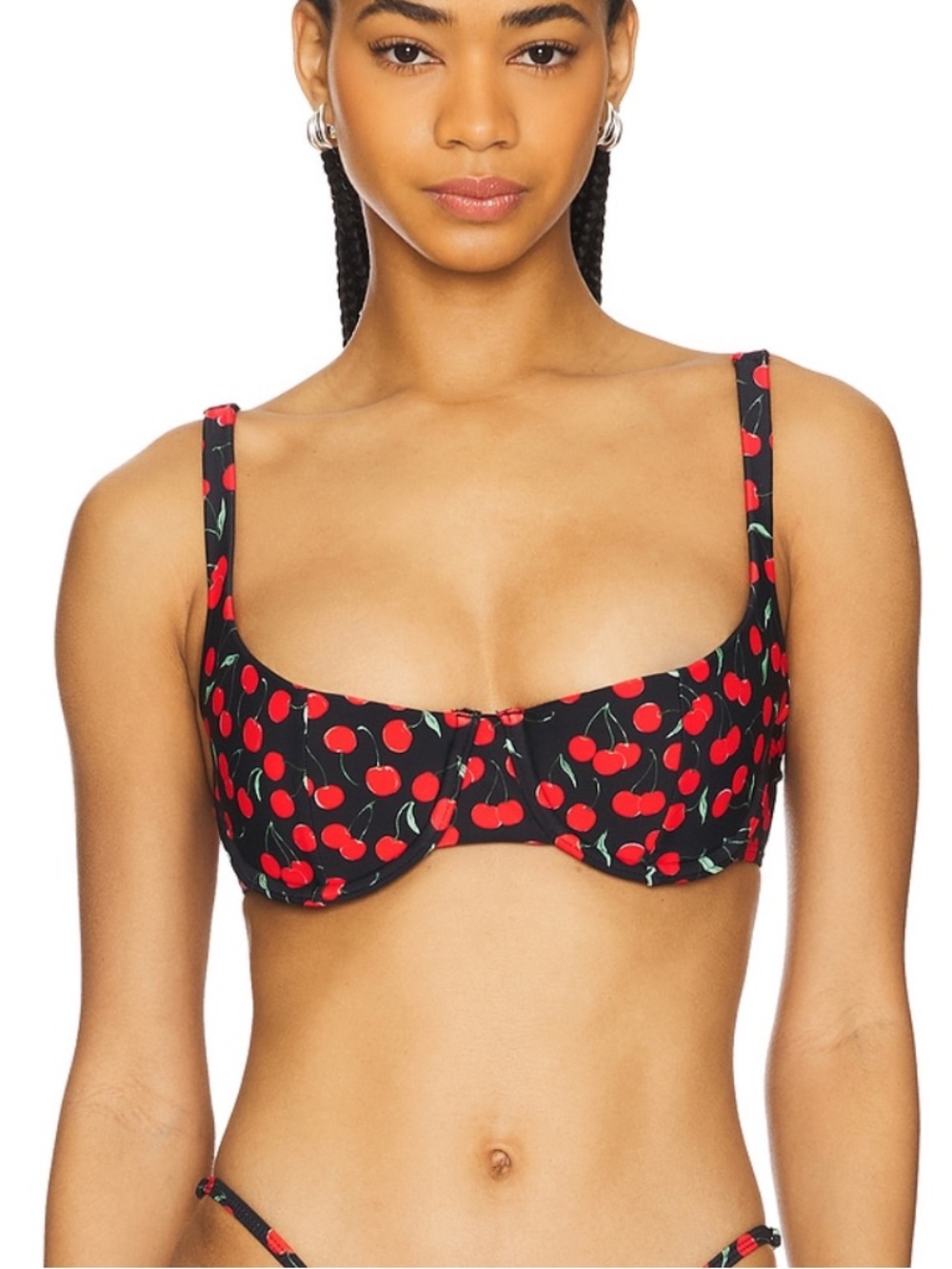 Good American Black Cherry Balconette Bikini TOP